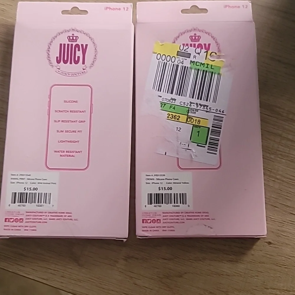 NIB Juicy Couture iPhone 12 Silicone Phones Cases Both cases for $15